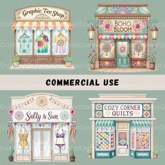 Village Shops Clipart Bundle - CraftNest - Digital Crafting and Art