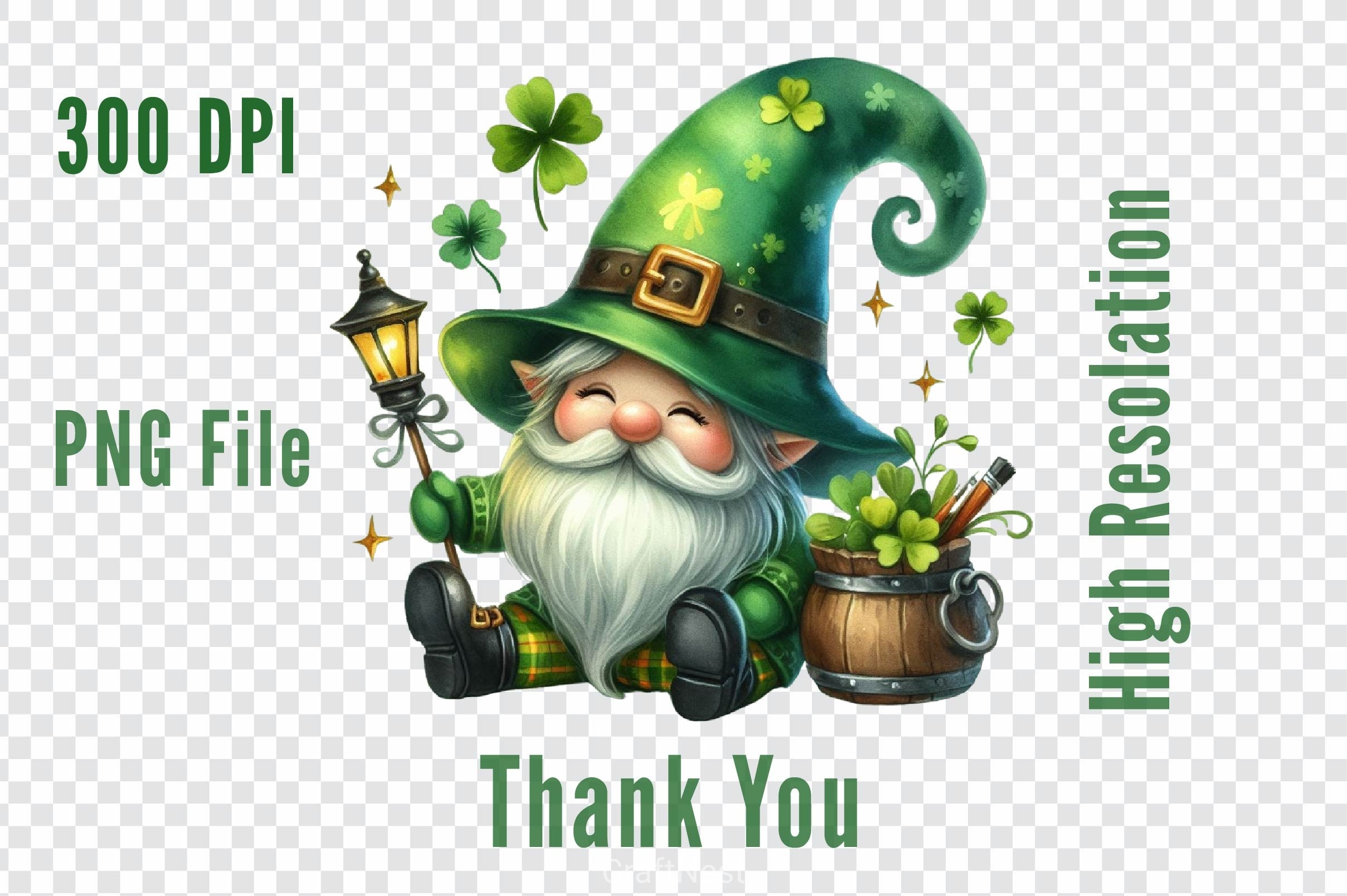 St Patrick's Day Gnome Clipart Bundle 5 - CraftNest - Digital Crafting and Art