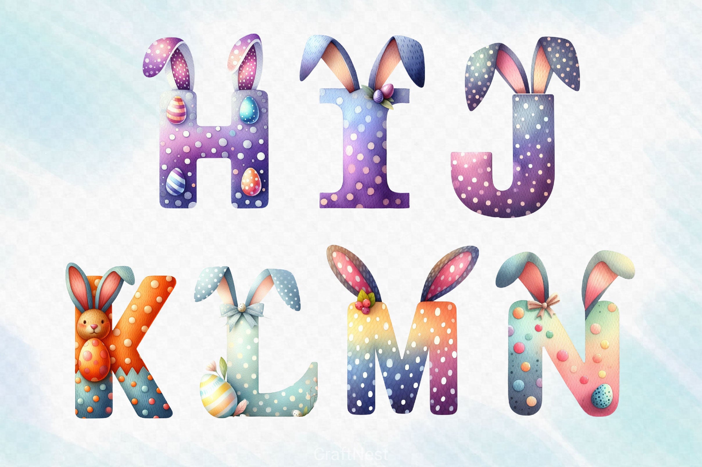 Easter Alphabet And Number Clipart Bundle 2 - CraftNest - Digital Crafting and Art