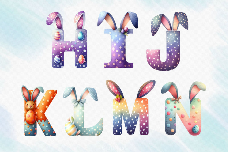 Easter Alphabet And Number Clipart Bundle 2 - CraftNest - Digital Crafting and Art