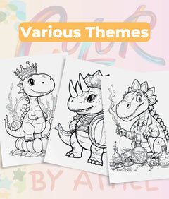 Dinosaur Coloring Books Bundle - CraftNest - Digital Crafting and Art
