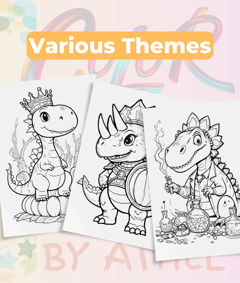 Dinosaur Coloring Books Bundle - CraftNest - Digital Crafting and Art