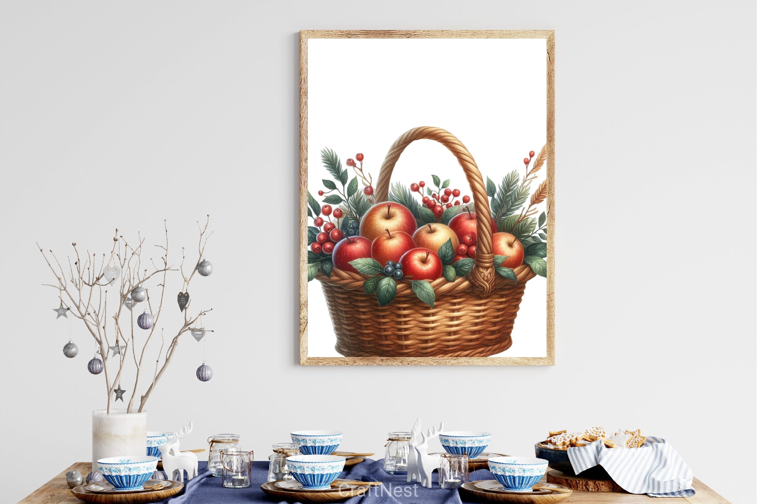 Christmas Apple Basket Clipart Bundle - CraftNest - Digital Crafting and Art