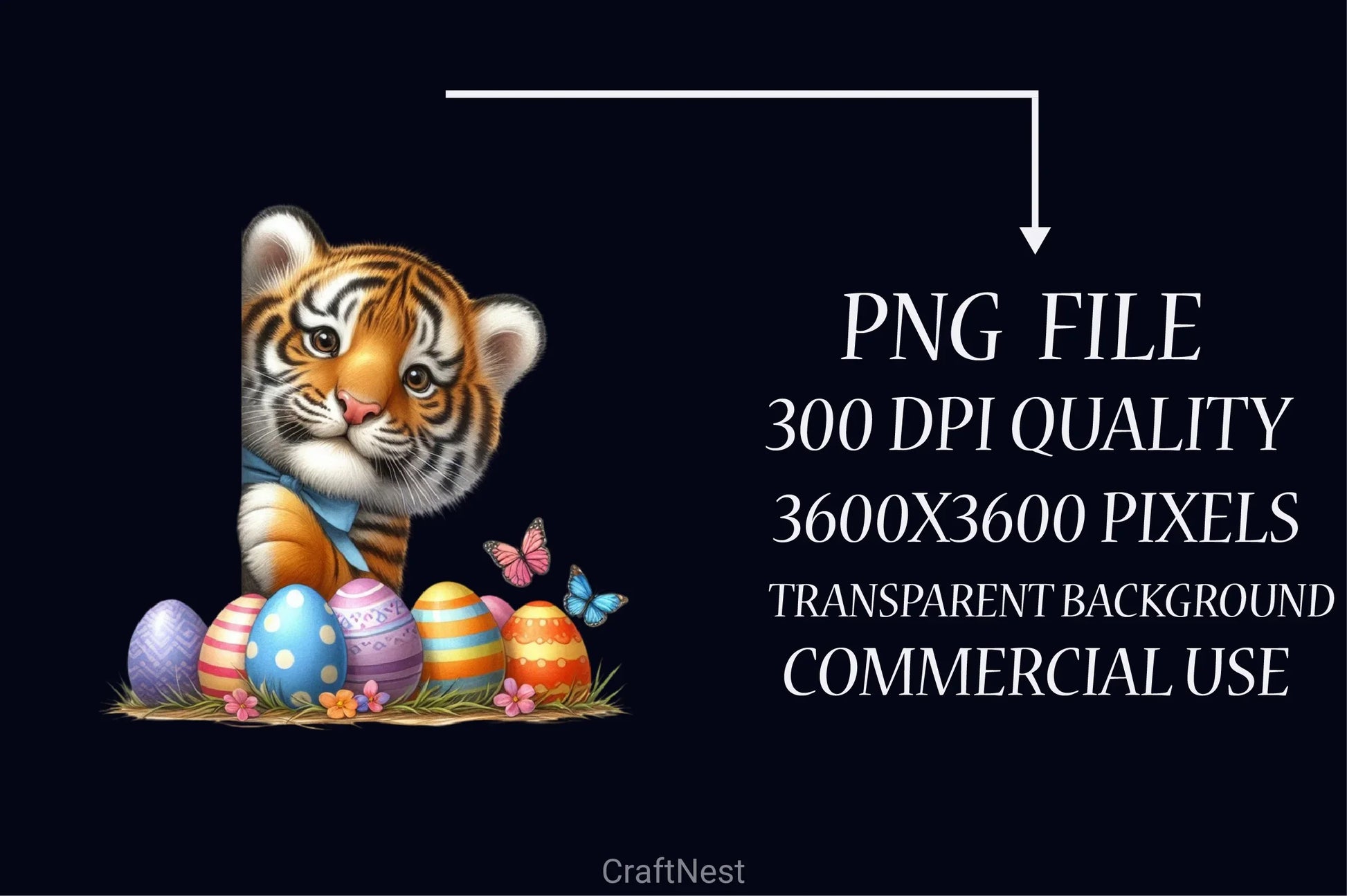 Easter Tiger Clipart Bundle - CraftNest - Digital Crafting and Art