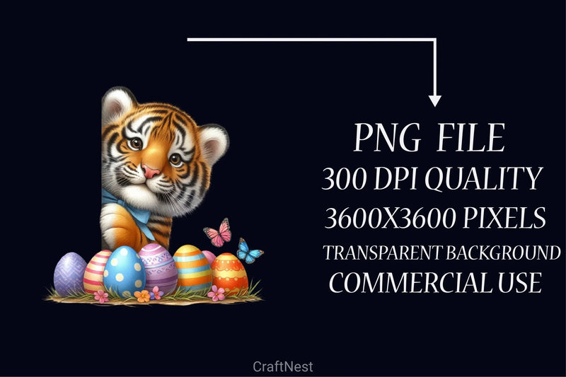 Easter Tiger Clipart Bundle - CraftNest - Digital Crafting and Art
