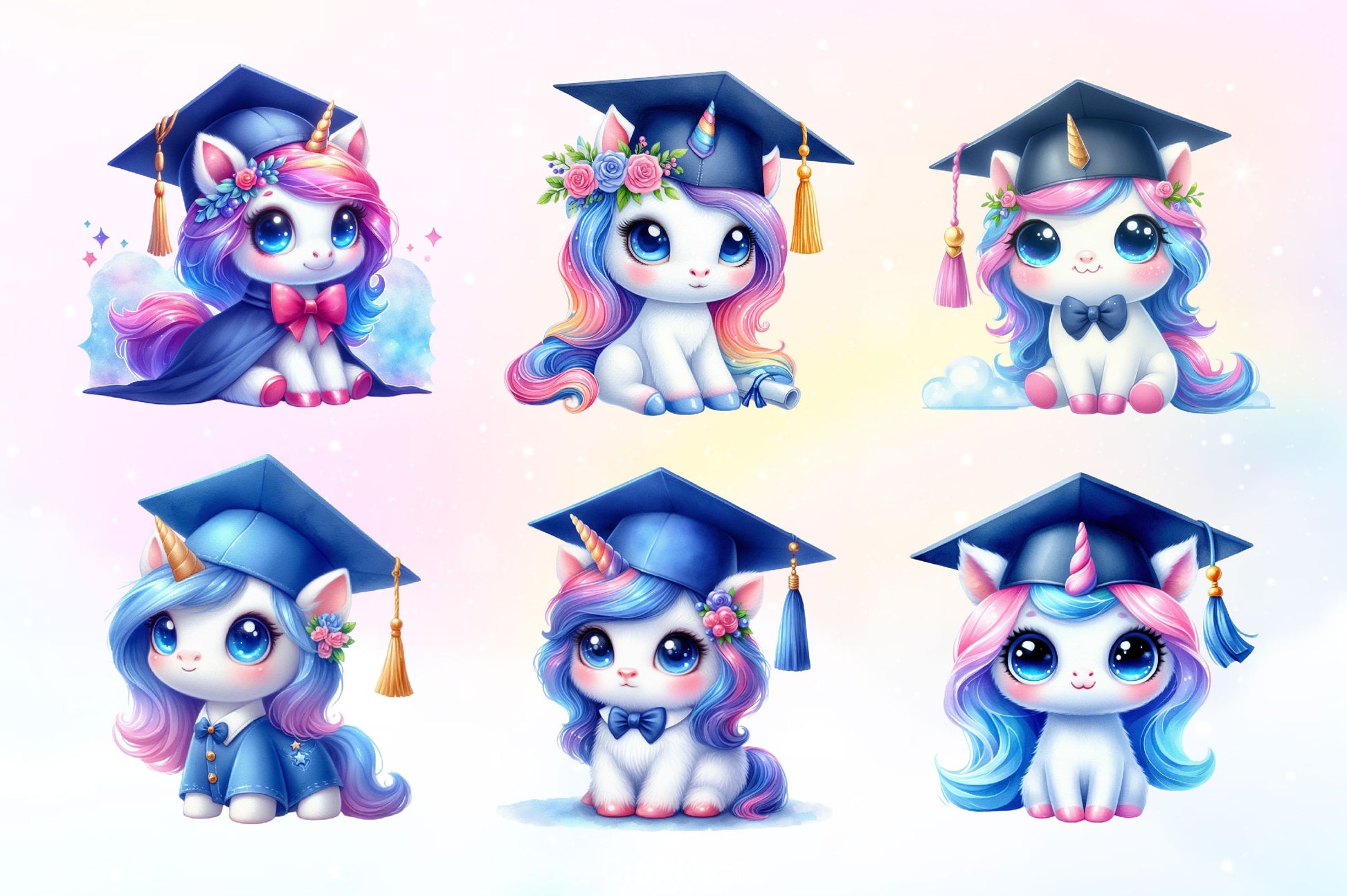 Graduation Unicorn Clipart Bundle 2 - CraftNest - Digital Crafting and Art