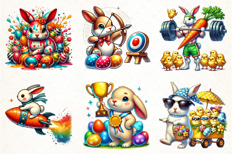 Easter Bunny Clipart Bundle - CraftNest - Digital Crafting and Art
