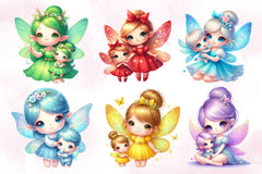 Fairy Mom And Baby Clipart Bundle 2 - CraftNest - Digital Crafting and Art