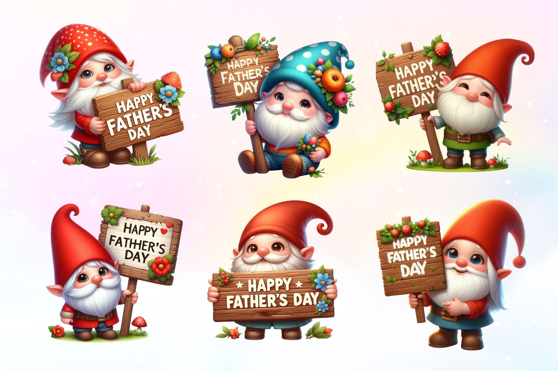 Happy Fathers Day Gnomes Clipart Bundle 2 - CraftNest - Digital Crafting and Art