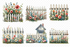 Rustic Picket Fences Clipart Bundle 2 - CraftNest - Digital Crafting and Art