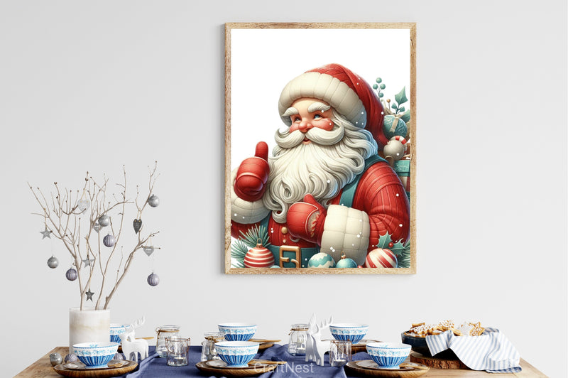 Christmas Retro Santa Clipart Bundle - CraftNest - Digital Crafting and Art