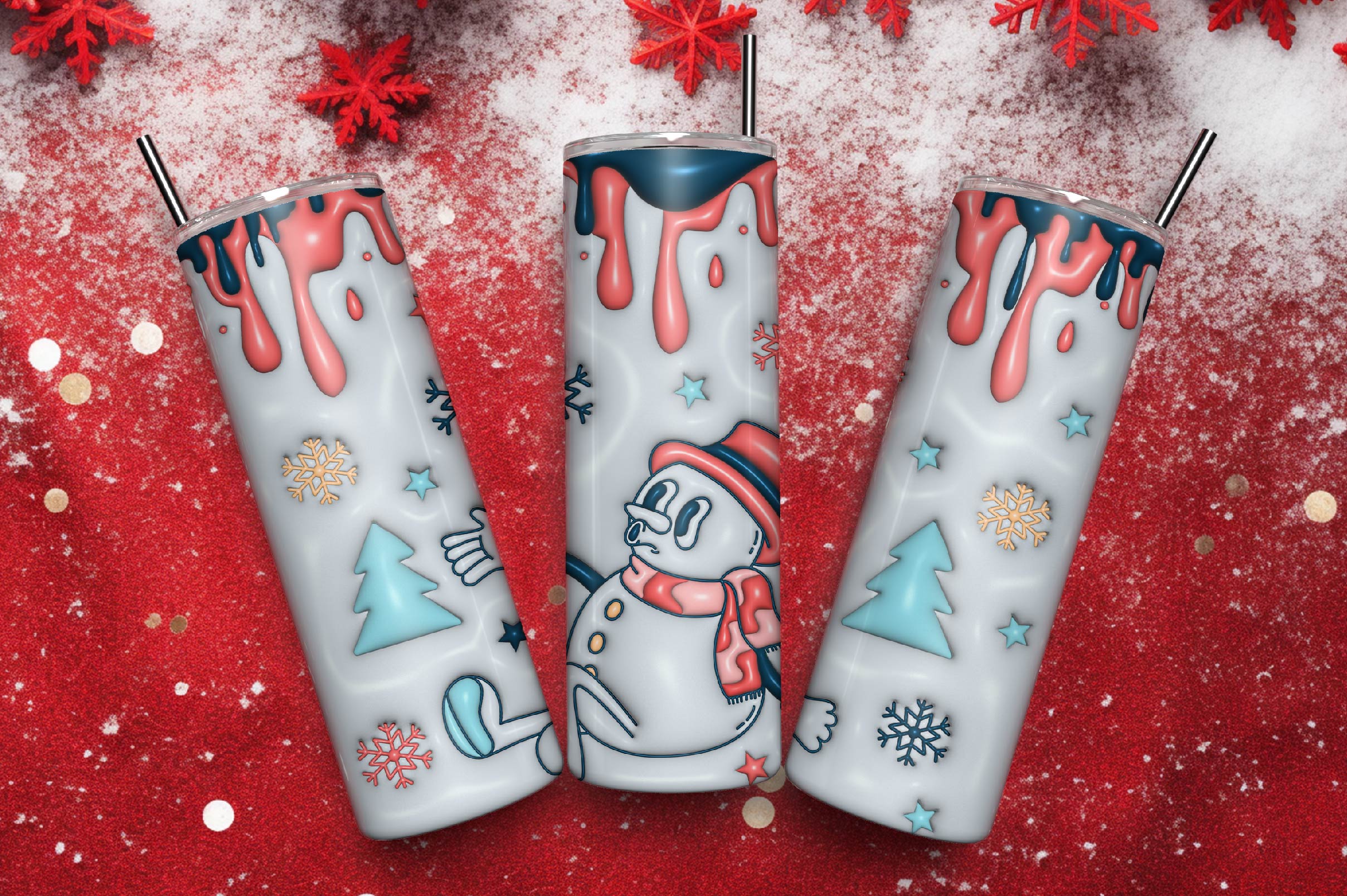 3D Inflated Christmas Tumbler Bundle 16 - CraftNest - Digital Crafting and Art