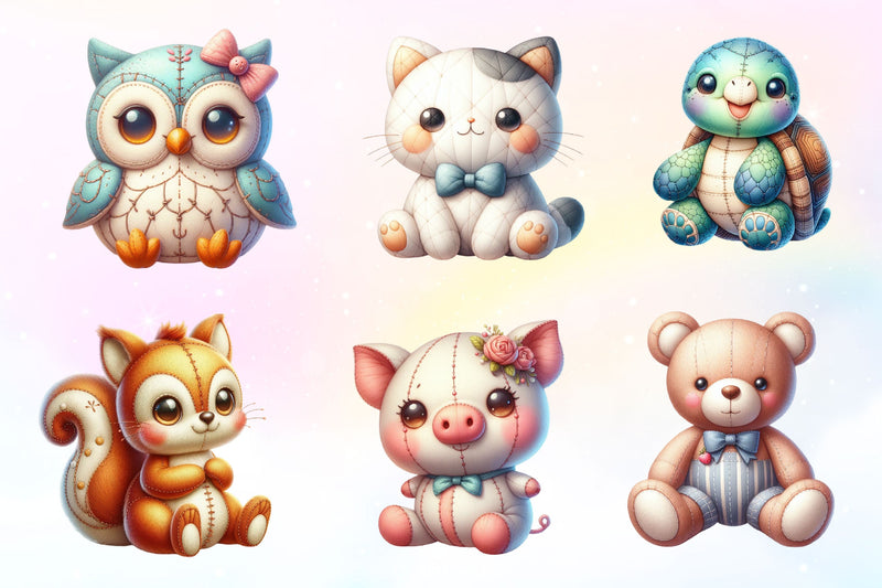Cute Stuffed Animal Clipart Bundle - CraftNest - Digital Crafting and Art
