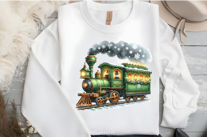 Christmas Vintage Train Clipart Bundle - CraftNest - Digital Crafting and Art