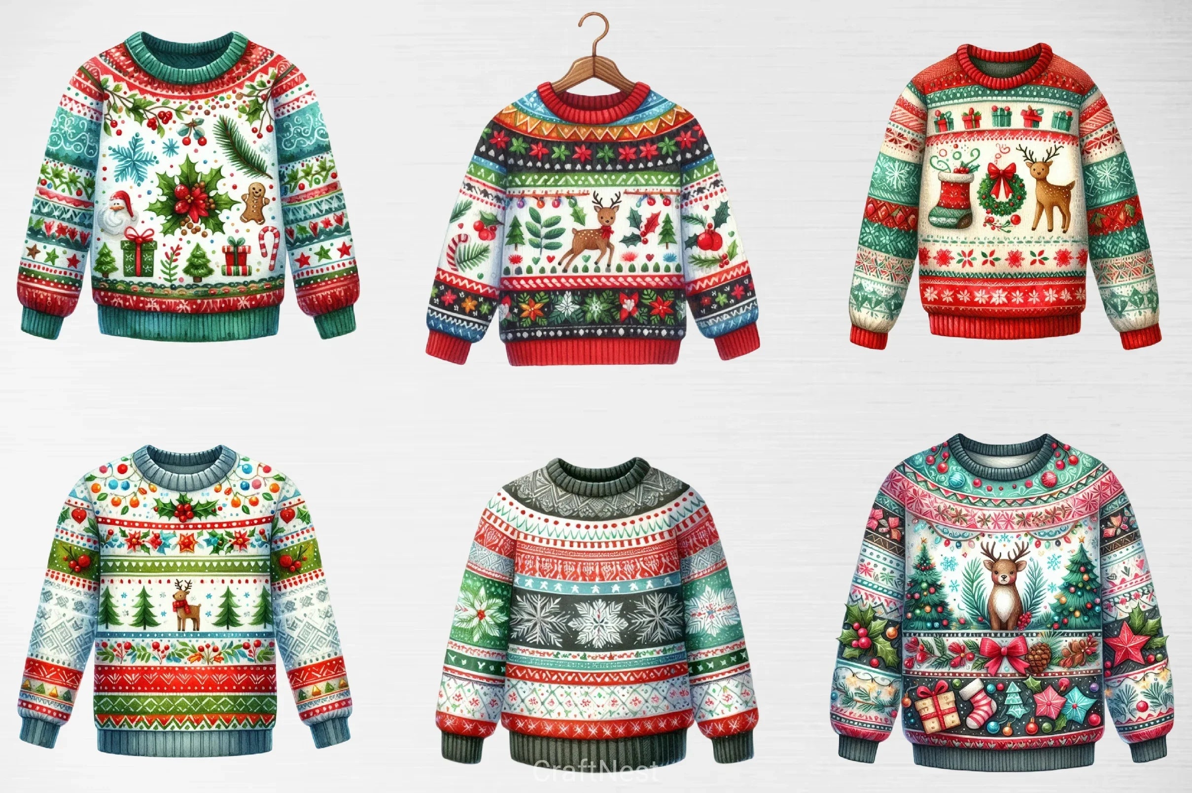 Christmas Sweaters Clipart Bundle - CraftNest - Digital Crafting and Art