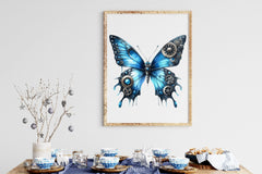 Blue Steampunk Butterfly Clipart Bundle - CraftNest - Digital Crafting and Art