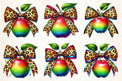 Leopard Apple Bow Clipart Bundle - CraftNest - Digital Crafting and Art