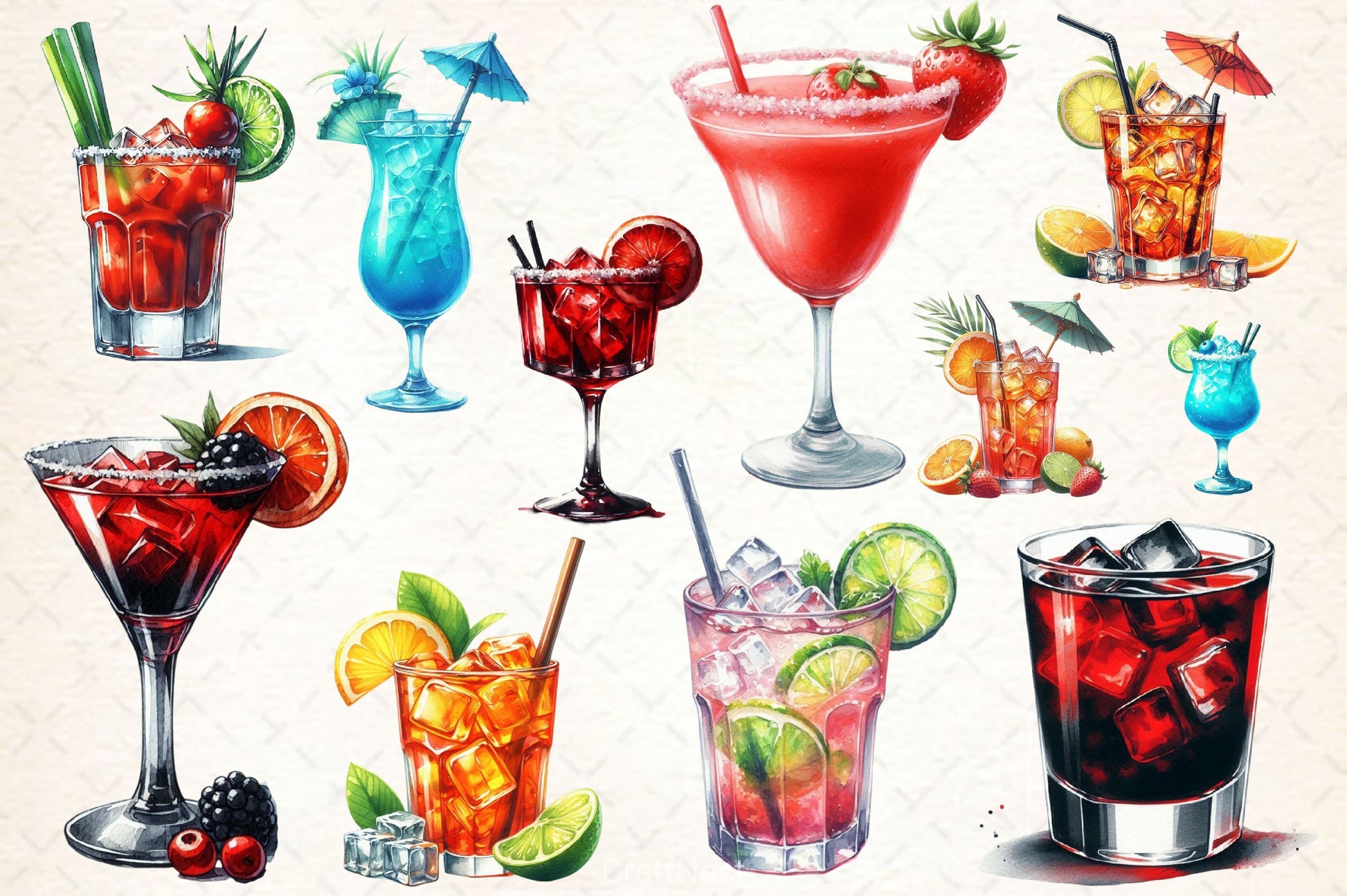 Cocktail Collection Clipart Bundle - CraftNest - Digital Crafting and Art