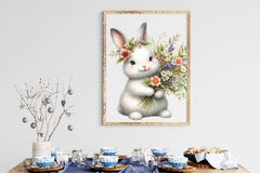 Bunny With Flowers Clipart Bundle - CraftNest - Digital Crafting and Art
