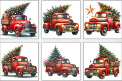 Christmas Red Truck Clipart Bundle - CraftNest - Digital Crafting and Art