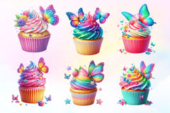 Butterfly Cupcake Clipart Bundle - CraftNest - Digital Crafting and Art