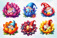 Sleeping Baby Gnome Clipart Bundle - CraftNest - Digital Crafting and Art