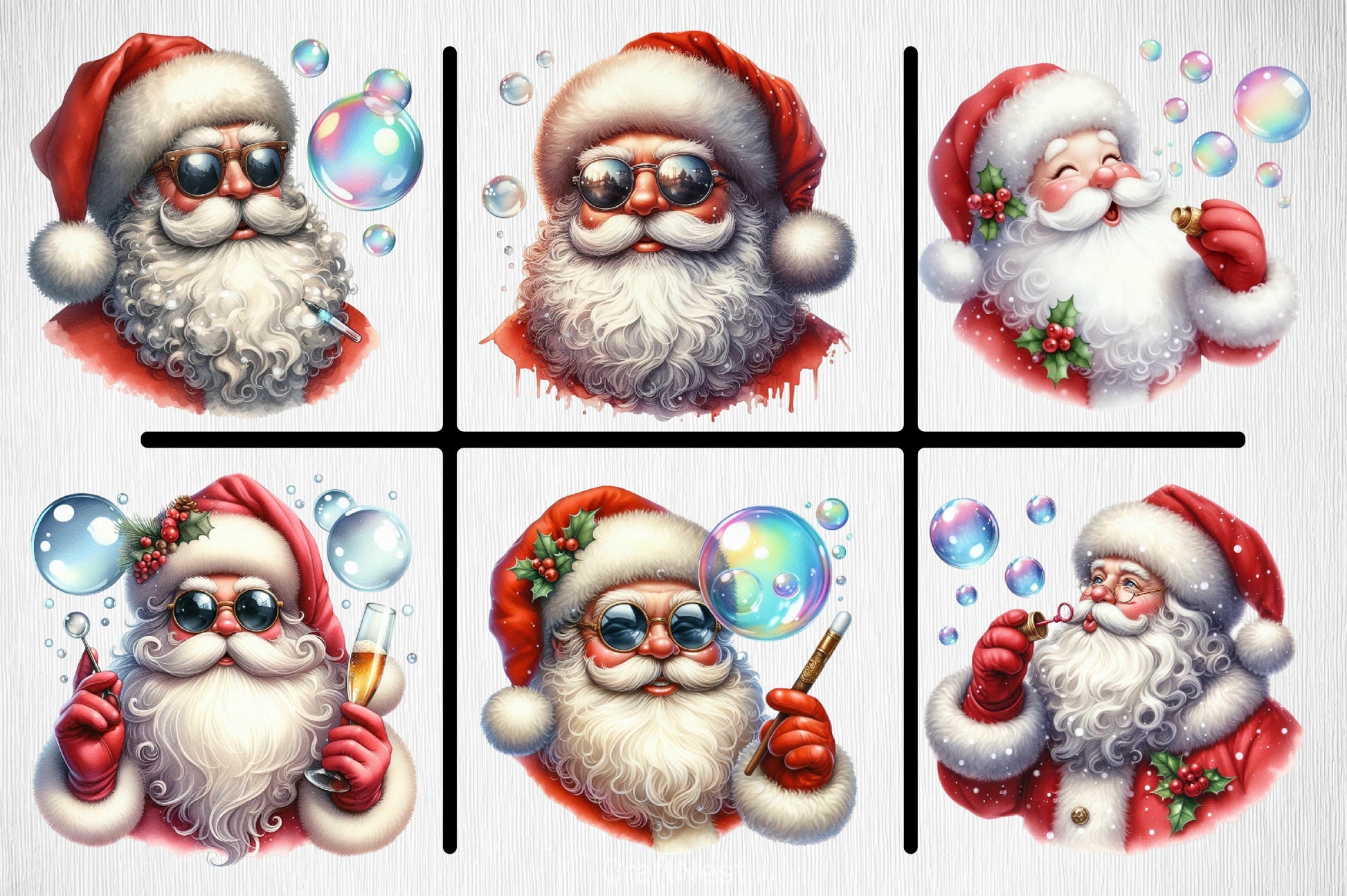 Santa Bubble Clipart Bundle - CraftNest - Digital Crafting and Art