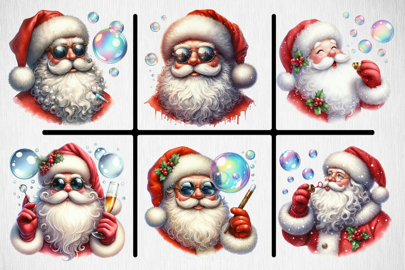 Santa Bubble Clipart Bundle - CraftNest - Digital Crafting and Art