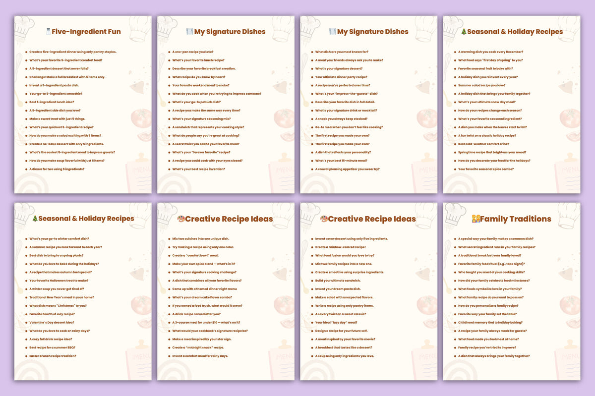 Model Cooking Prompt Recipe Prompts for Creative Cooking