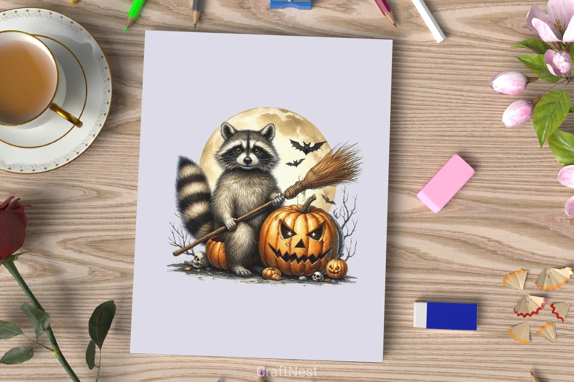 Halloween Raccoon Clipart Bundle 3 - CraftNest - Digital Crafting and Art