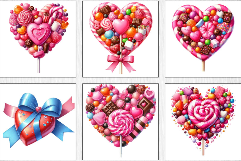 Valentine's Candy Heart Clipart Bundle - CraftNest - Digital Crafting and Art