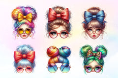 Messy Bun Mom Hair Clipart Bundle - CraftNest - Digital Crafting and Art