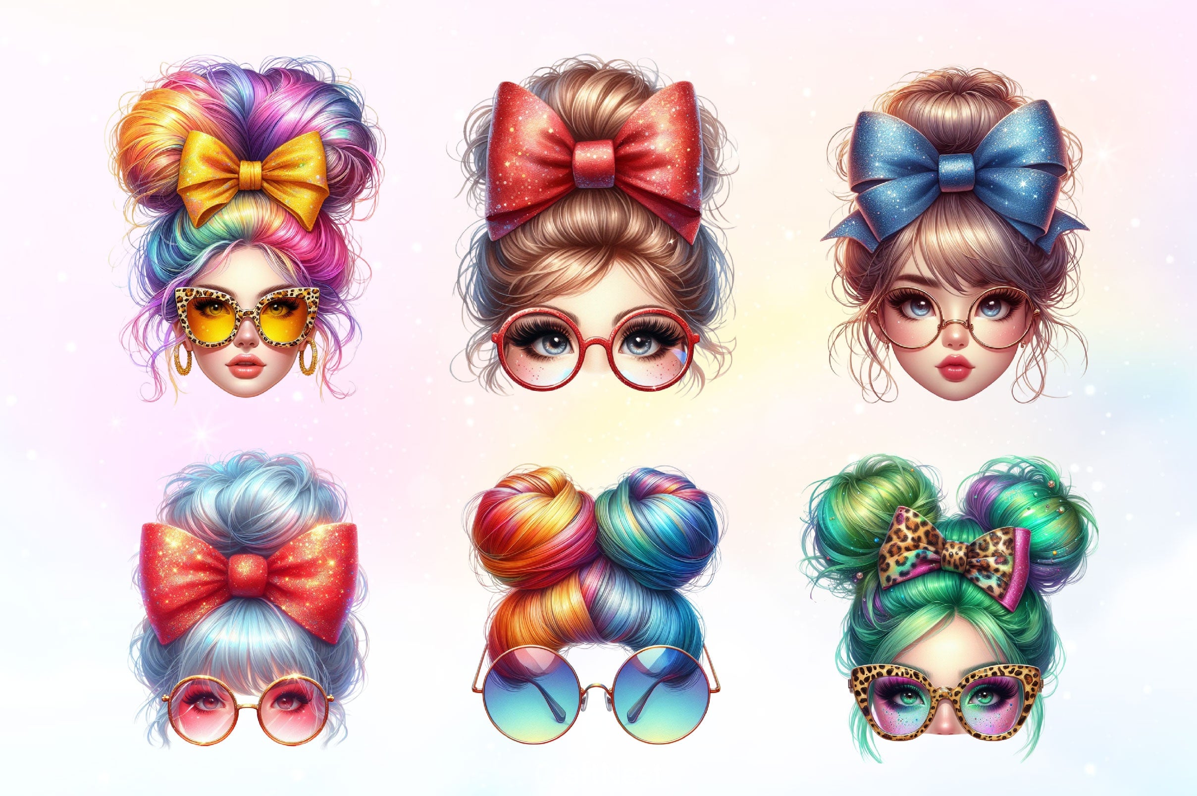 Messy Bun Mom Hair Clipart Bundle - CraftNest - Digital Crafting and Art