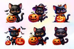 Funny Halloween Scary Cat Clipart Bundle 2 - CraftNest - Digital Crafting and Art