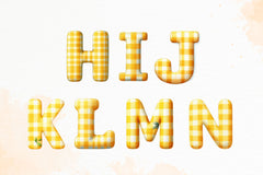 Yellow Gingham Alphabet Clipart Bundle - CraftNest - Digital Crafting and Art
