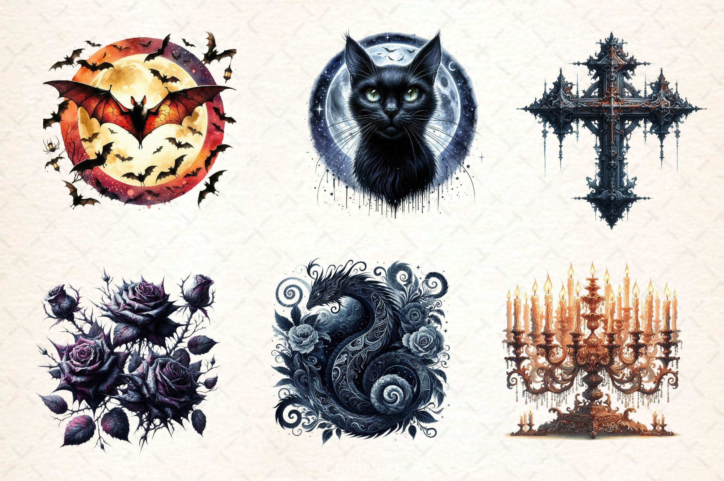 Antique Gothic Clipart Bundle 2 - CraftNest - Digital Crafting and Art