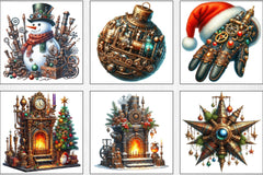 Steampunk Christmas Clipart Bundle - CraftNest - Digital Crafting and Art