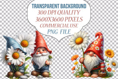 Cute Gnomes Daisy Clipart Bundle - CraftNest - Digital Crafting and Art