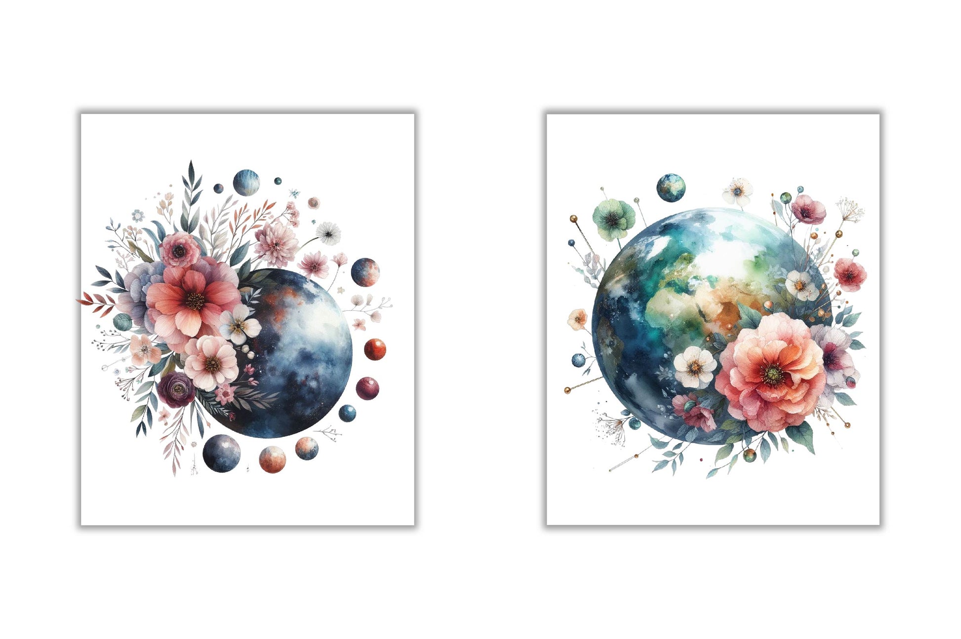 Vintage Floral Moon Clipart Bundle - CraftNest - Digital Crafting and Art