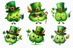 St Patricks Kawaii Shamrocks Clipart Bundle - CraftNest - Digital Crafting and Art