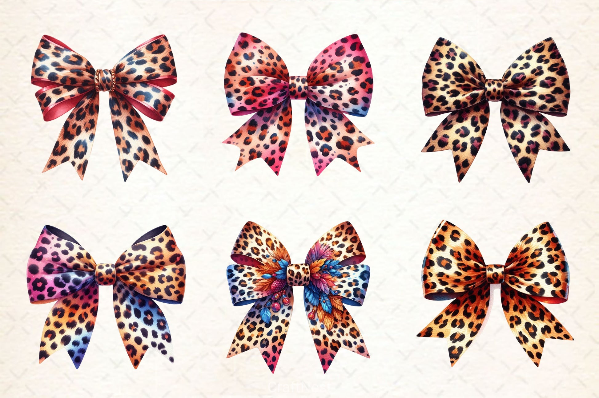 Leopard Bows Clipart Bundle - CraftNest - Digital Crafting and Art