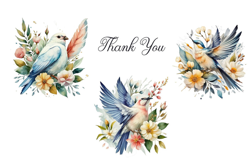 Floral Bird Clipart Bundle - CraftNest - Digital Crafting and Art