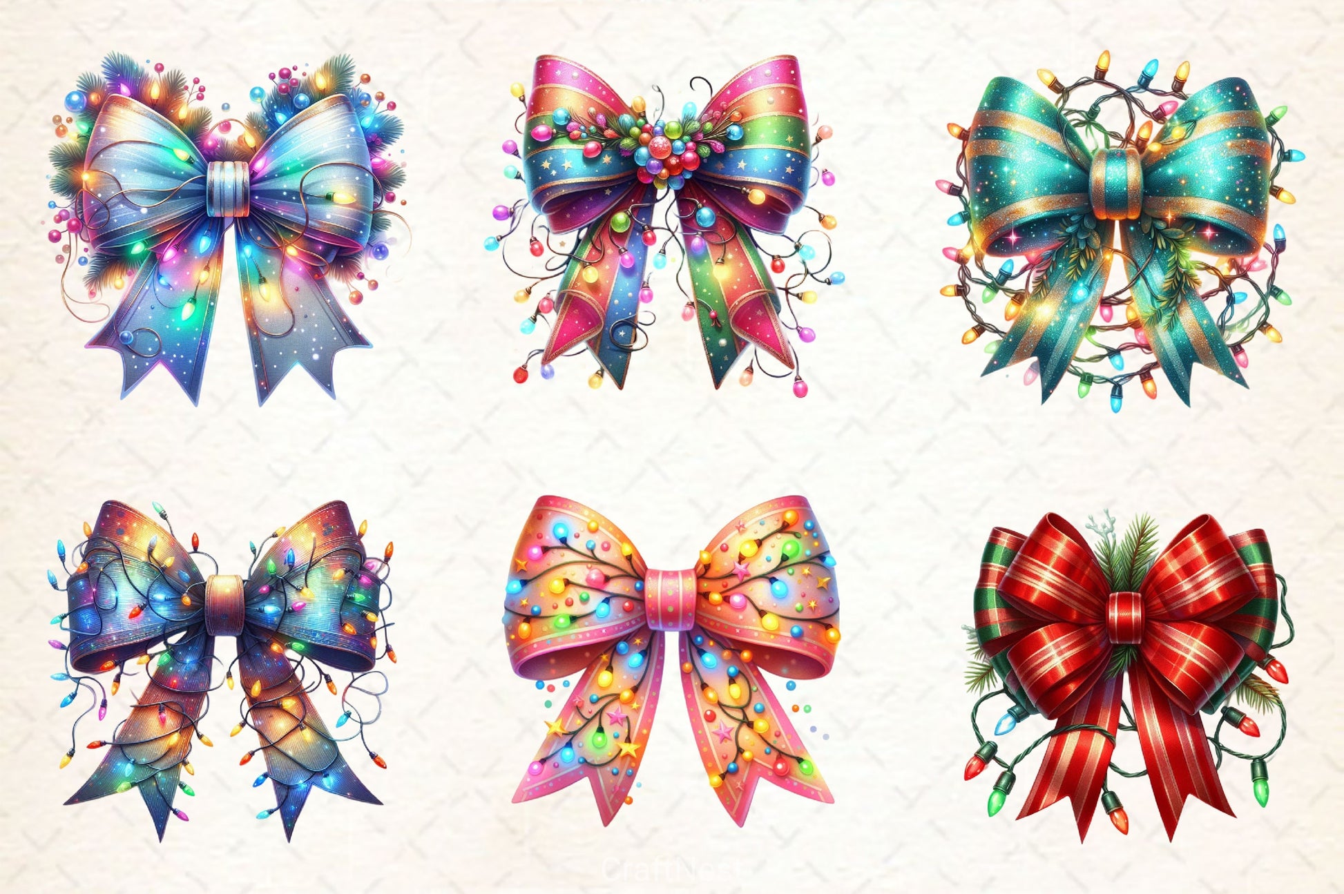 Christmas Bow Clipart Bundle 2 - CraftNest - Digital Crafting and Art