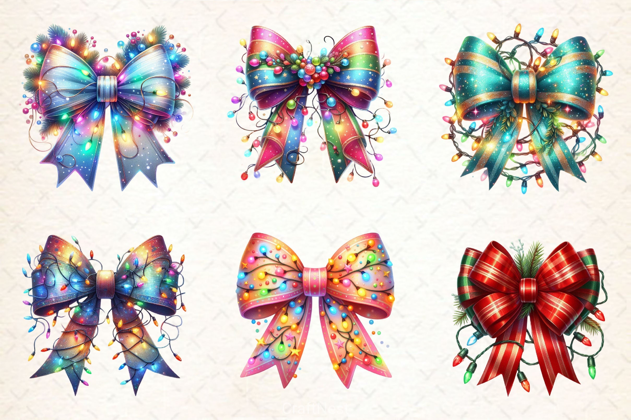 Christmas Bow Clipart Bundle 2 - CraftNest - Digital Crafting and Art