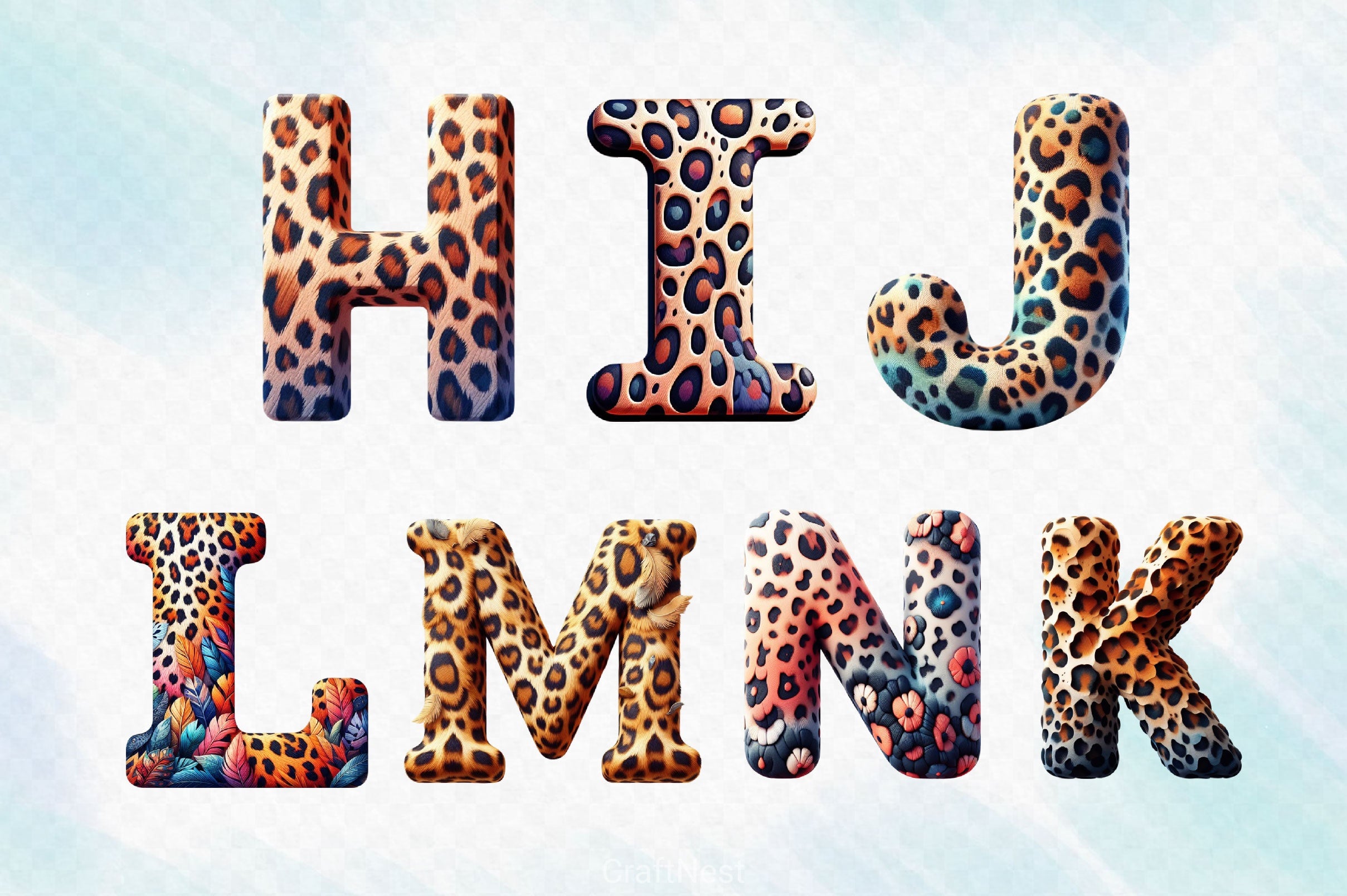 Leopard Alphabet Clipart Bundle - CraftNest - Digital Crafting and Art