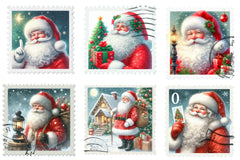 Christmas Santa Claus Stamp Clipart Bundle - CraftNest - Digital Crafting and Art