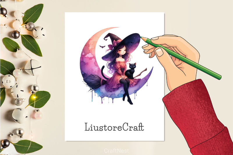 Halloween Witch Clipart Bundle 3 - CraftNest - Digital Crafting and Art