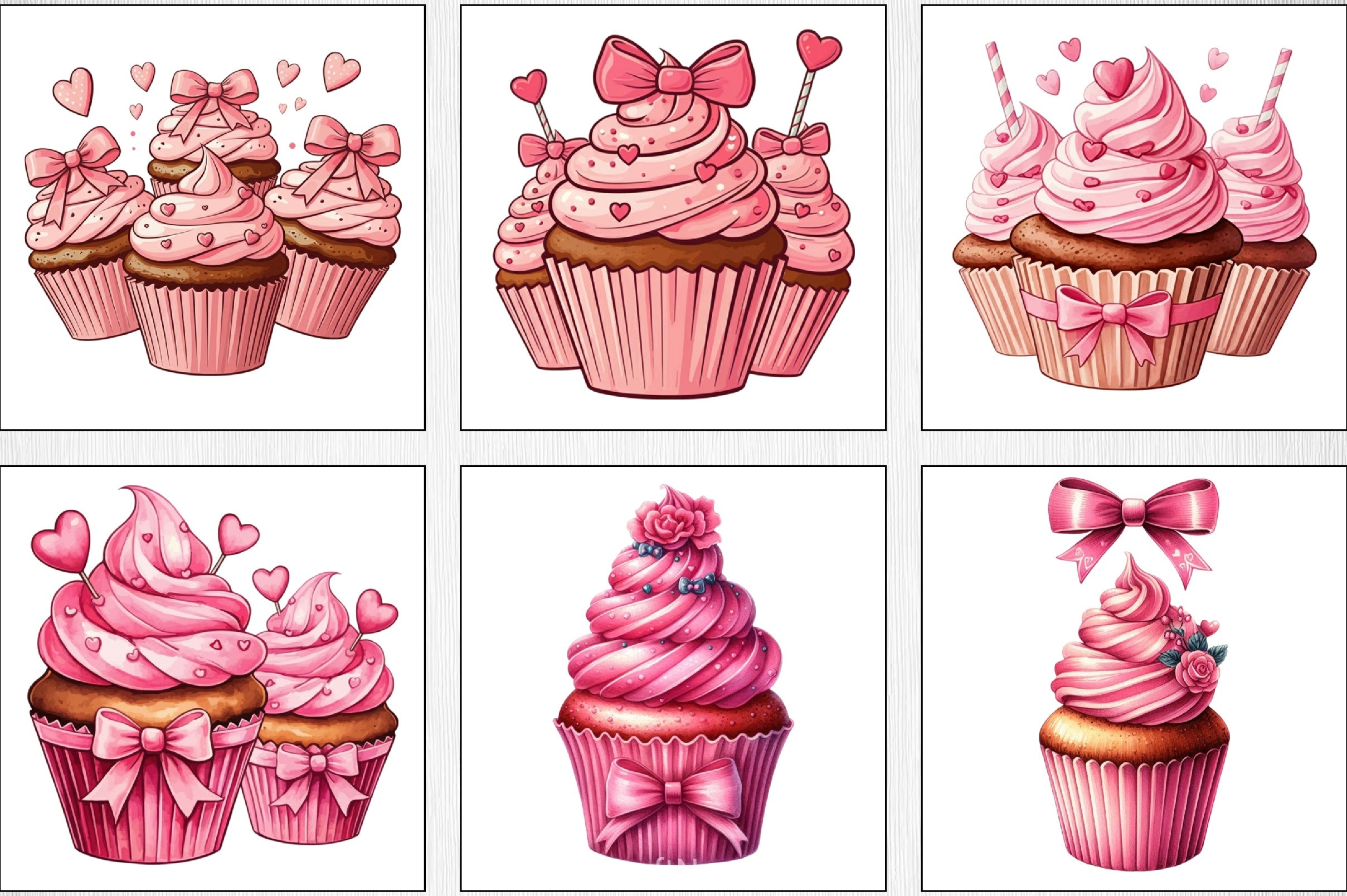 Valentine Cupcake Clipart Bundle 5 - CraftNest - Digital Crafting and Art