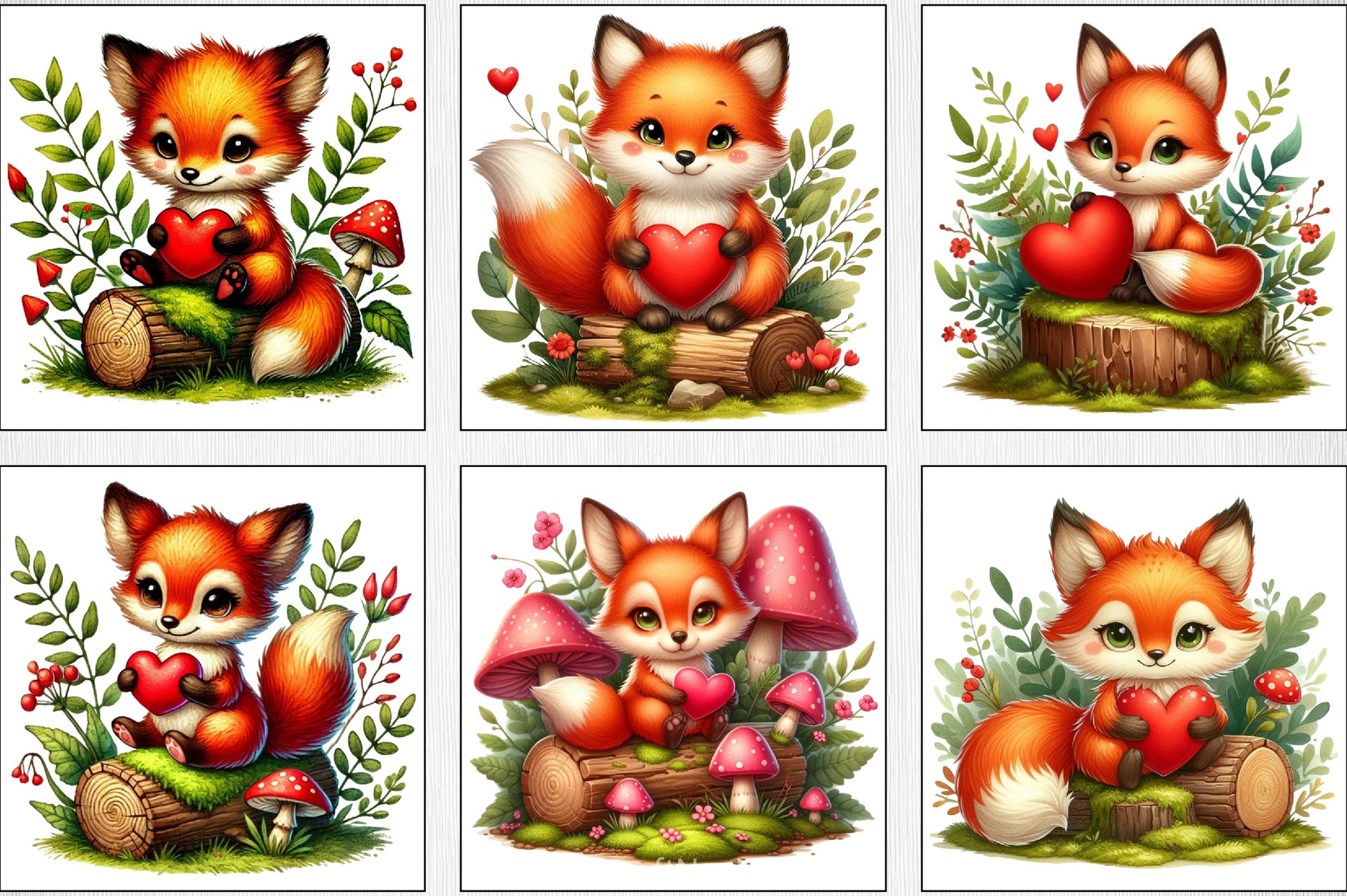 Valentine Foxes Clipart Bundle - CraftNest - Digital Crafting and Art