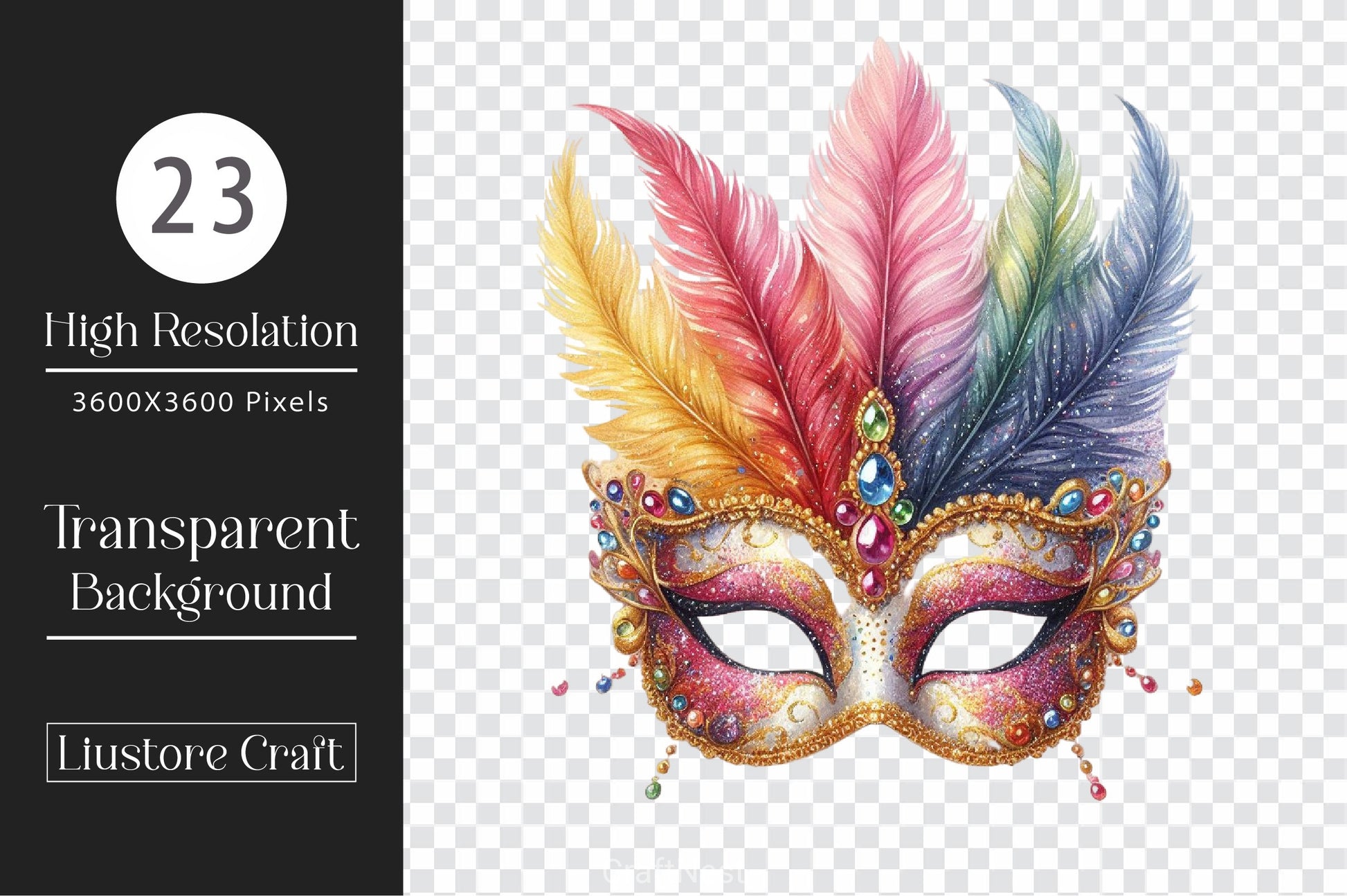 Colorful Carnival Mask Clipart Bundle - CraftNest - Digital Crafting and Art